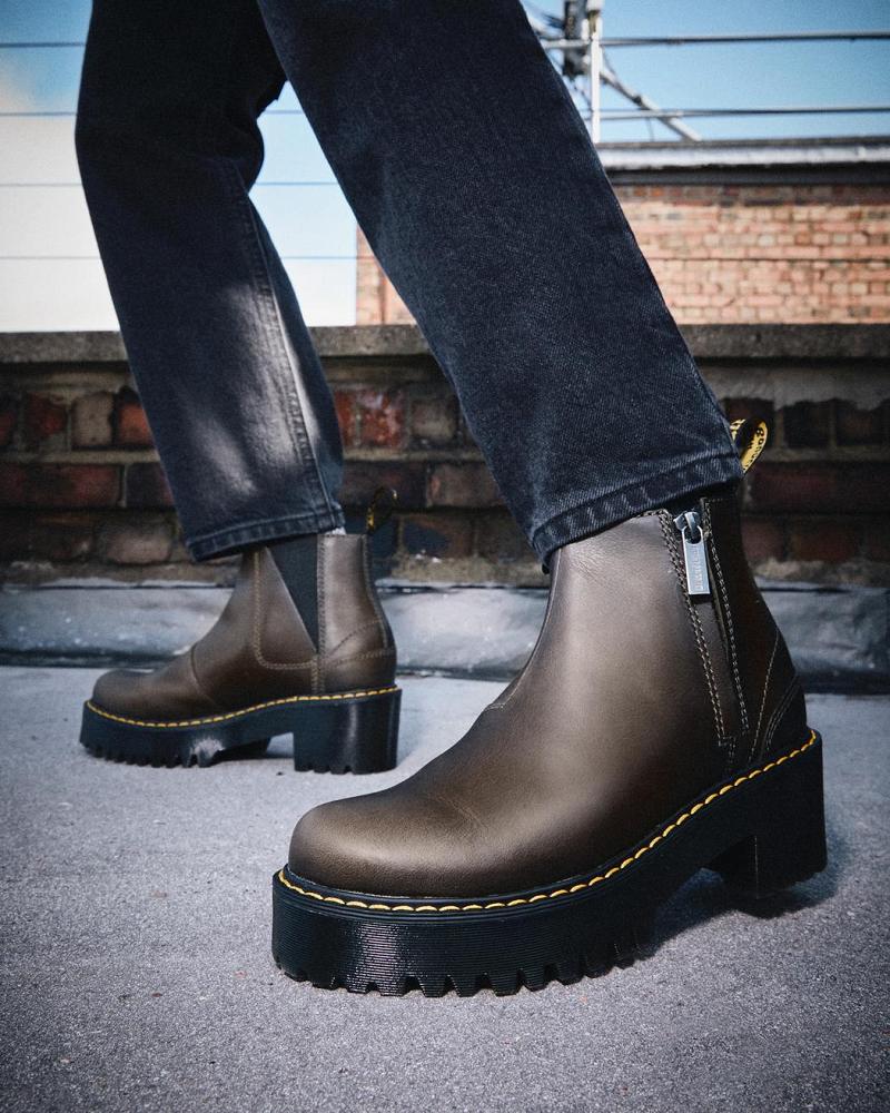 Dr Martens Rometty Læder Chelsea Støvler Dame Brune | DK 128GSO